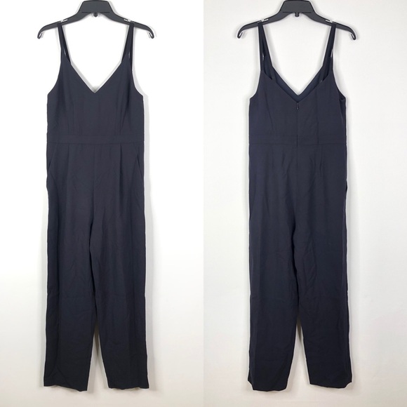 French Connection Anana Whisper Strappy Dark Navy Blue Jumpsuit 8 - Picture 6 of 8